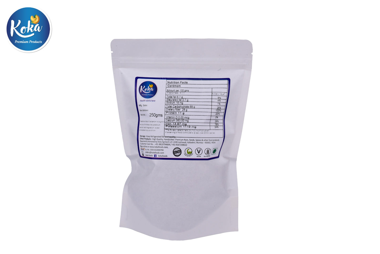 Koka Indian Jumbo Elaichi 8.5mm (Cardamom)