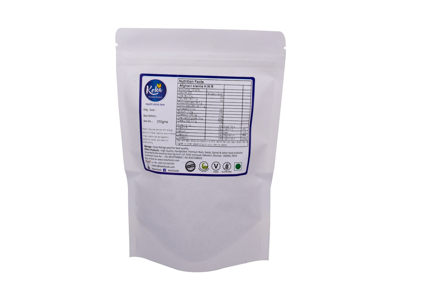 Koka Afghan Kismis JUMBO Premium (Rwh)