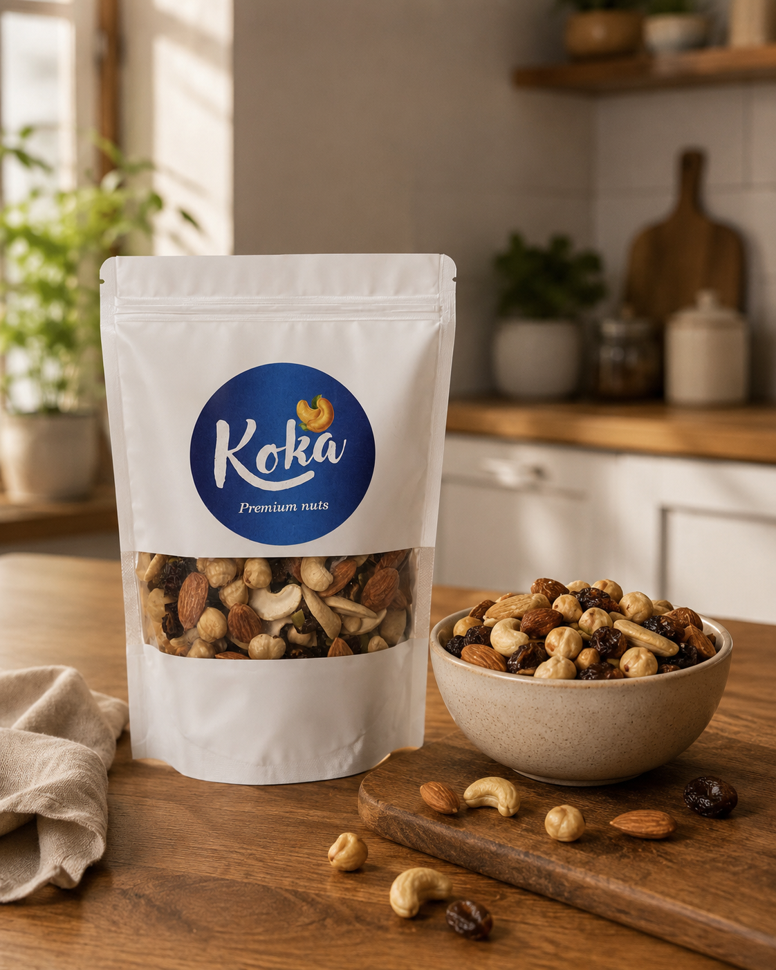 Koka Adventure Trail Mix Datey Mix    (All ROASTED Hazelnut, Salted Almonds, Cashew, Crushed Dates, Pumpkin Seeds)