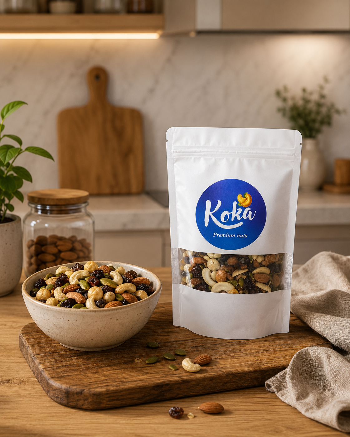 Koka Adventure Trail Mix Nutty Berry (ALL ROASTED Salted Cashew, Roasted Almond, Sunflower Seeds, Blueberries, Cranberries, Afghan Kismis, )