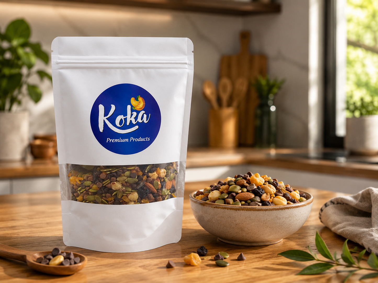 Koka Adventure Trail Mix Nutty Chocolate    (All ROASTED Pecans, Cranberries, Hazelnut, Orange Peel, Salted Almonds, Pumpkin Seeds, Dark & Milk Chocolate)